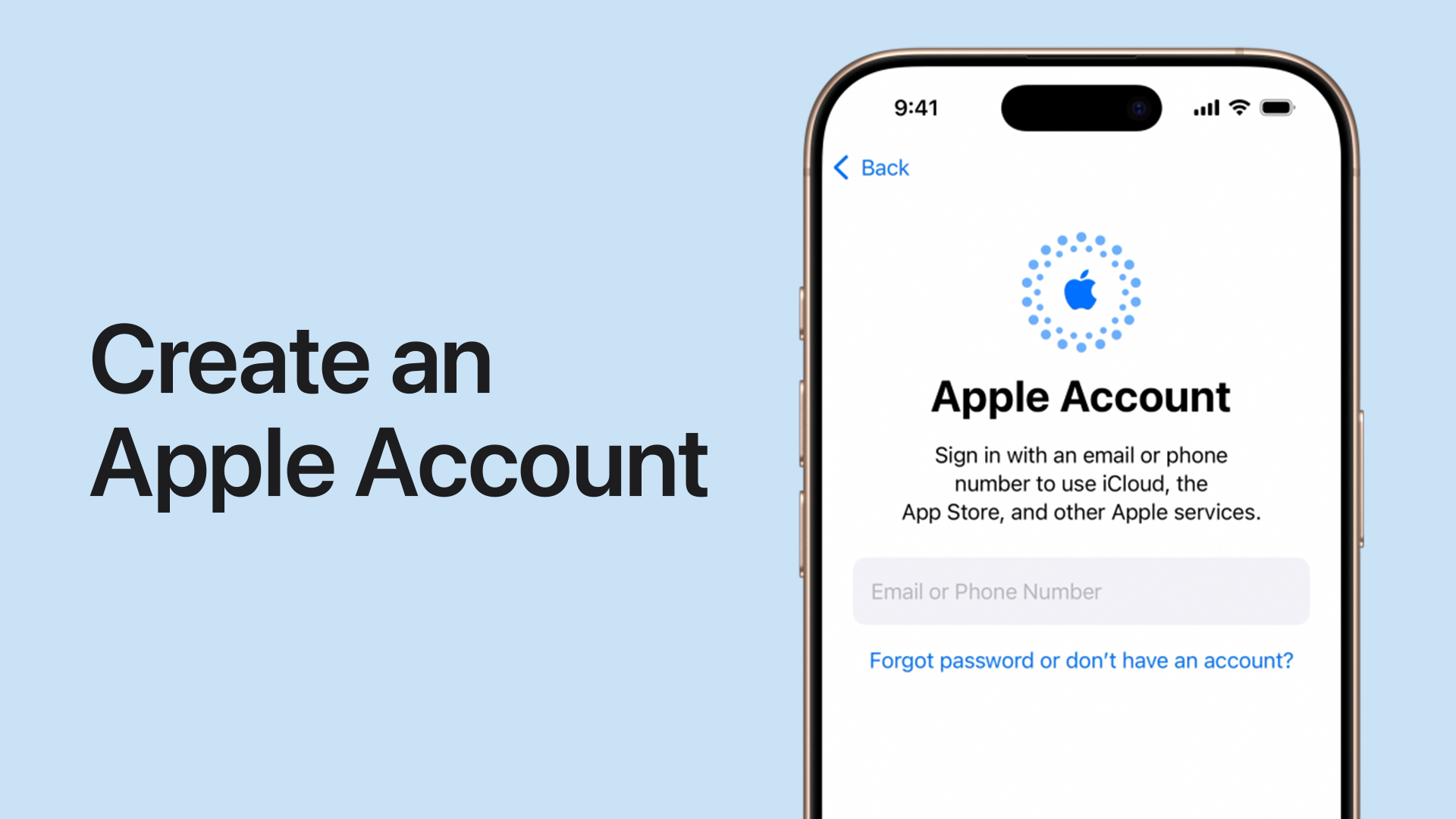 Creating Apple ID on iPhone