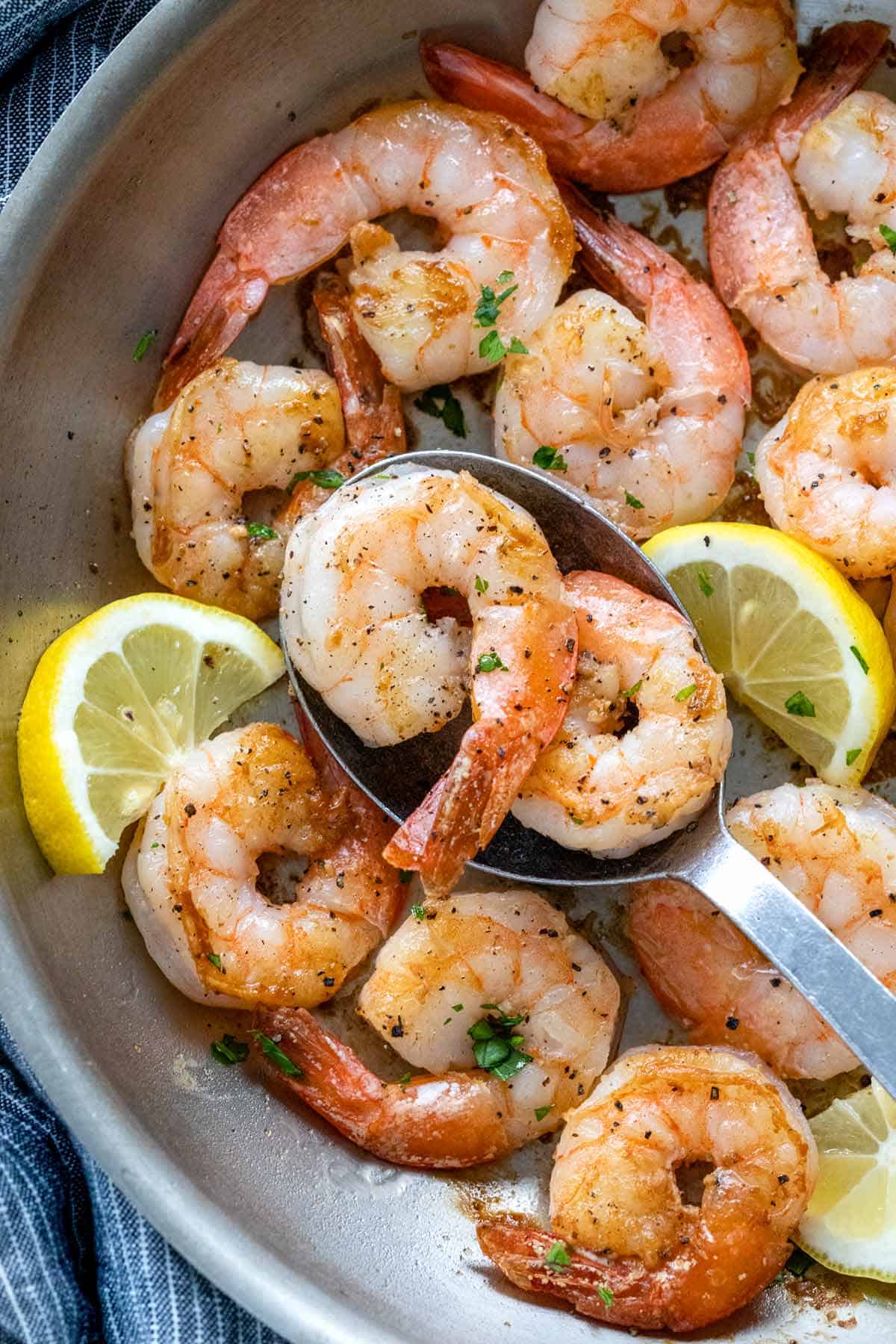 Delicious shrimp dish on stove