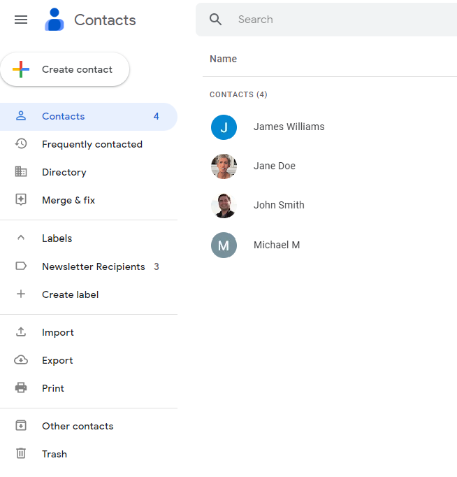 Manage Gmail Contacts