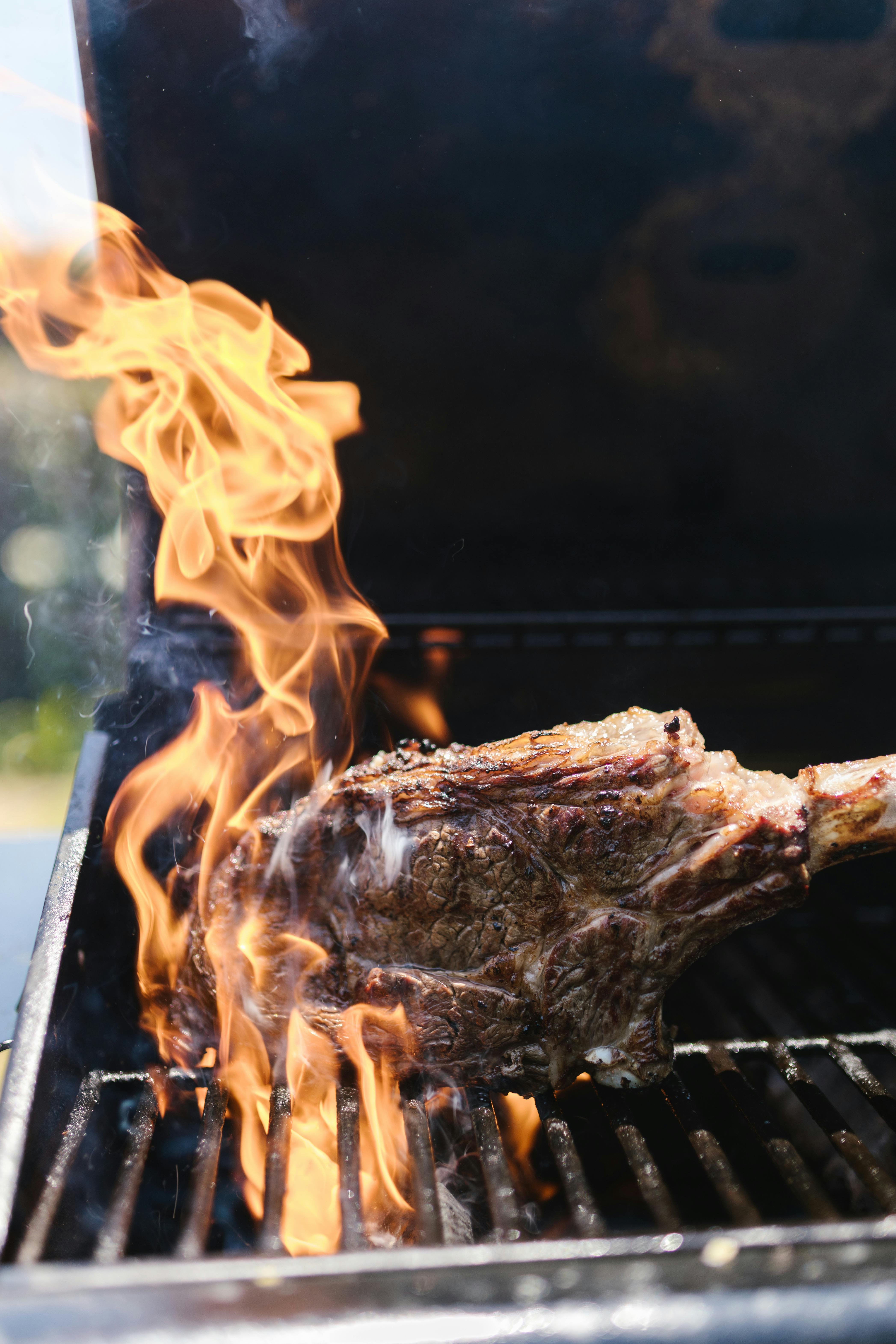 Charcoal grilling setup